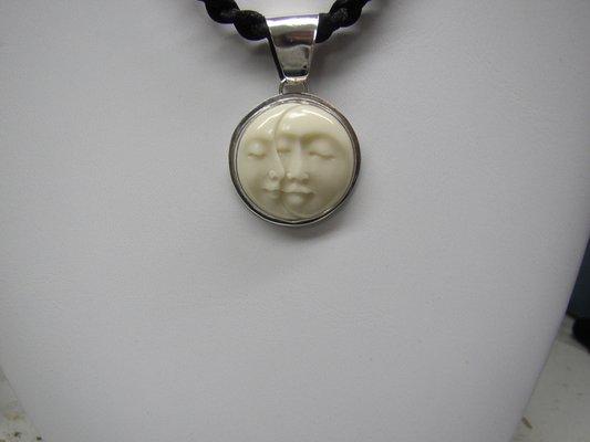 Sterling silver Moon face full/half