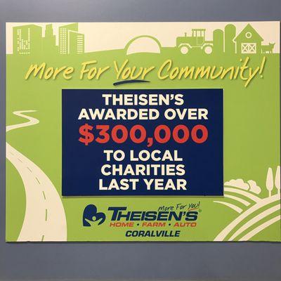 Theisen's gives back to the local community.