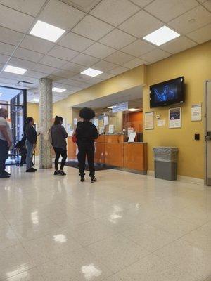 Line of people waiting just to be checked in