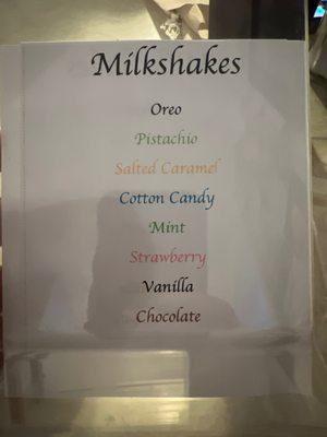 Shake menu