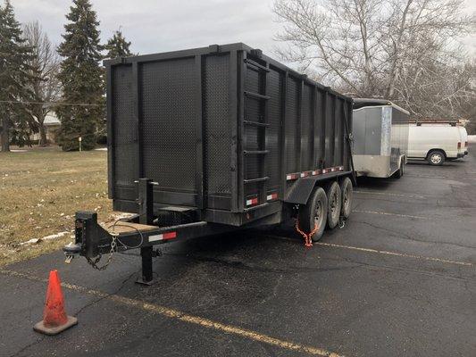 One of our 20 yard driveway safe dumpsters