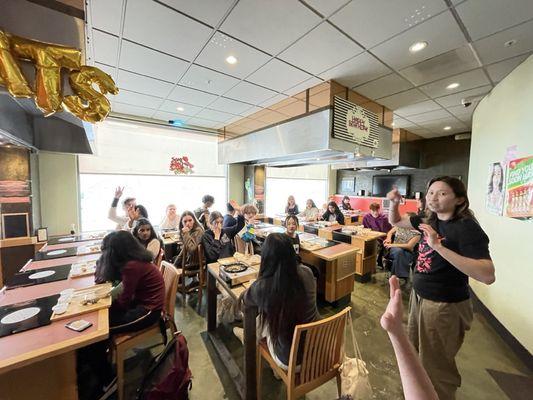 Our group got a lesson on what shabu shabu is and how to cook and enjoy the meal.