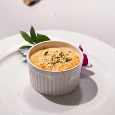 CHEESE SOUFLE W/EDIBLE 24K GOLD