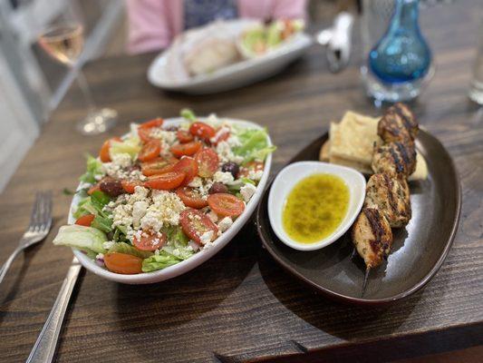 Greek salad and chicken