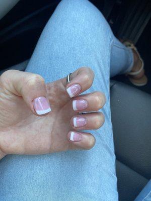 French tip dip nails