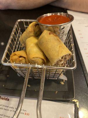 Egg Cheese Steak Spring Rolls