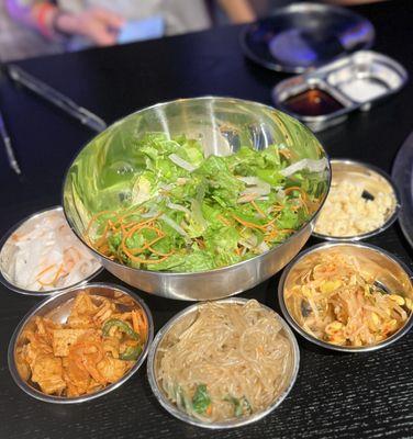 Salad and Sides (more sides available upon request like rice paper, kimchi, soup, plus more)