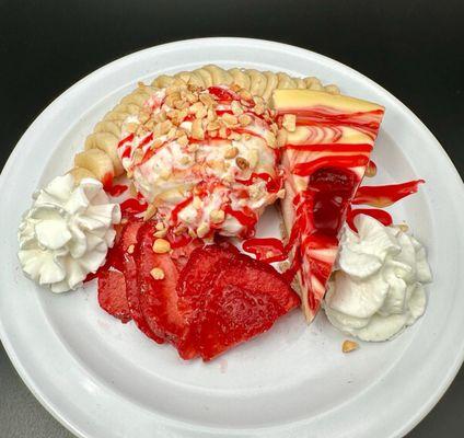 Strawberry Cheese cake with strawberry cheesecake cake ice cream