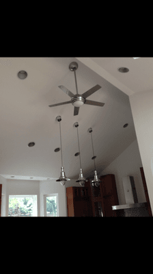 We can install Recessed lights, Pendant lights and Ceiling Fan.