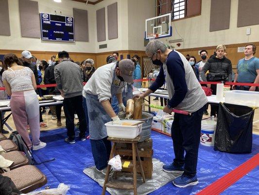 Mochi pounding at the 52nd annual Oshogatsu Matsuri.