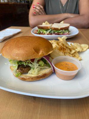 Jerk chicken burger