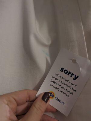 Found this note on a hanger after taking our curtains in to be cleaned.