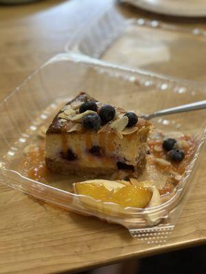 Blueberry and peach cheesecake (specialty cheesecake) which I already started eating before taking the picture