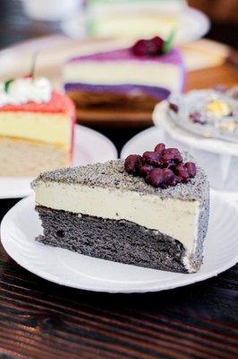 sesame double layer cheesecake