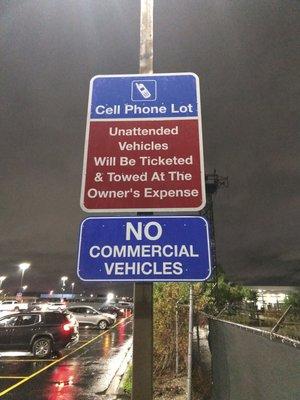 Cell Phone Lot Signage