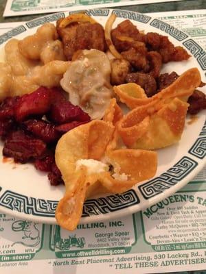 A small sampling of the buffet options at China Moon Buffet.