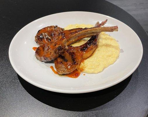 Lamb chop and grits