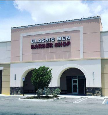 Classic Men Barbershop front entrance located behind Taco Bell on Nw 27th