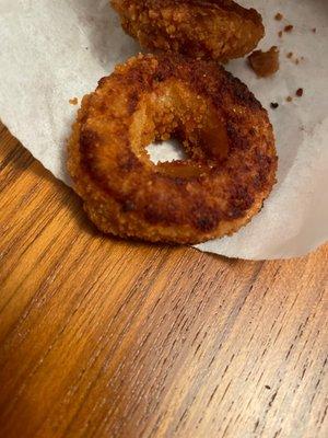 Burned onion rings