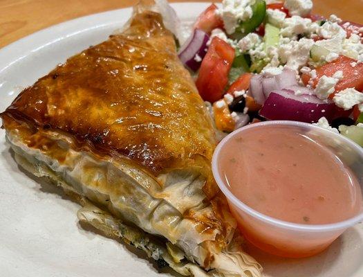 Spinach pie and Greek Salad