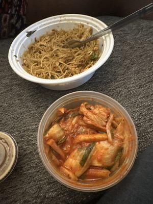 Singapore Rice Noodles, side of Kimchi.