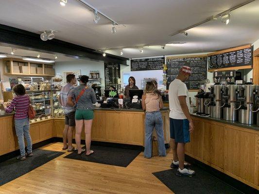 View inside the shop and the register