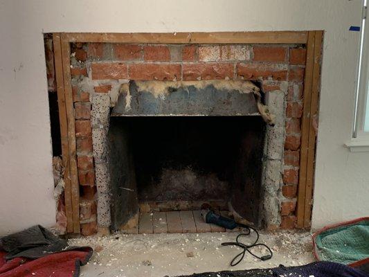 Minimal impact to existing wood burning fireplace.