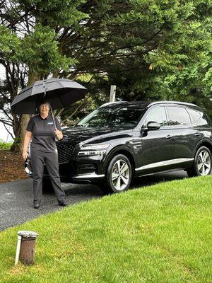 Susan our driver and our car.