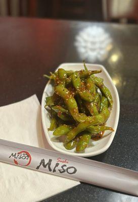 Spicy Garlic Edamame