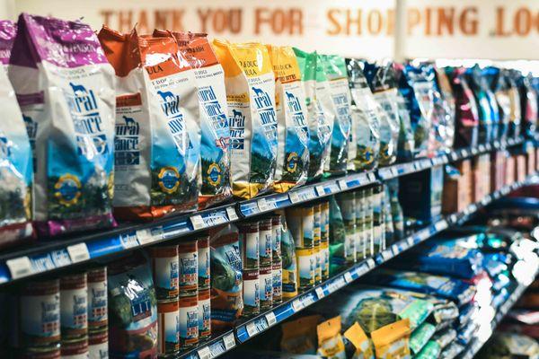 Pet foods, supplements, and accessories that are human-grade quality, careful of the environment, and made in the USA.