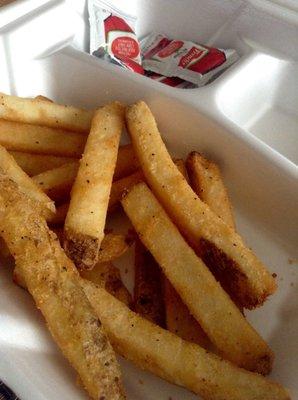 A side of seasoned fries.