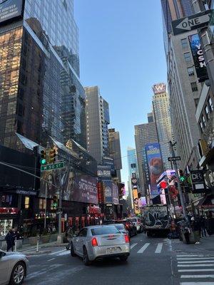 Theater district at dusk