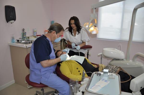 Dr. Turner working in his brand new operatory.