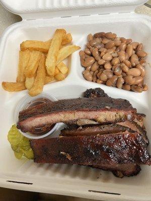 Brisket/rib dinner.