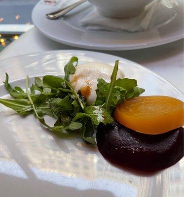 Burrata with beets