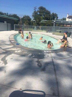 Enjoying the wading pool on this hot day. Open from 130-630