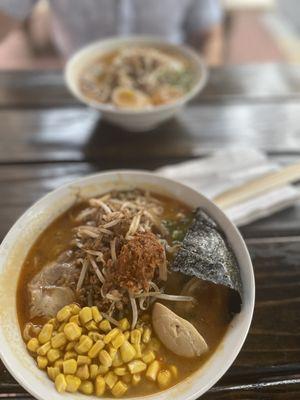 Spicy miso with corn, egg and extra spice bomb