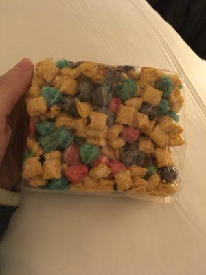 They now offer cereal treats from various cereals- this one was captain crunch. Large size!