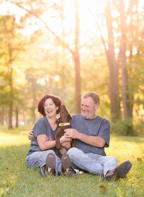 Family Photo Session WIth New Puppy - Statesboro GA