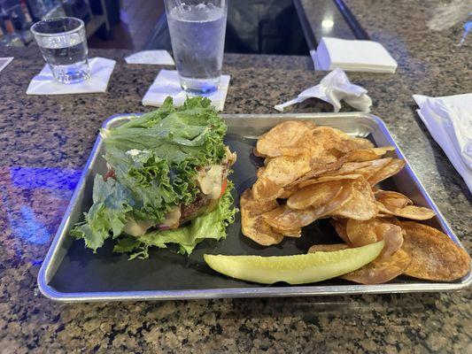 Mushroom burger with s lettuce wrap