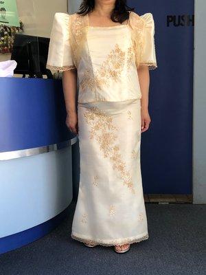 Filipino traditional dress that was altered to the customer's satisfaction