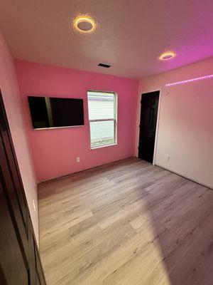 TV and In-wall LED Lighting.