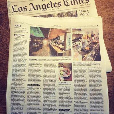 We are excited to be featured in LA times article! 
We look forward to serving delicious sushi at an affordable price to all our guests!