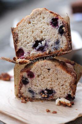 Inside of Blueberry Buckle Muffin ($4.75) - very cake-like and sweet