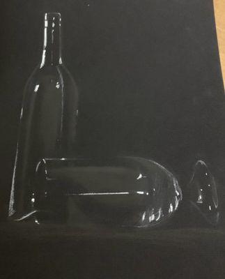 Charcoal glass study from Repenning's adult art class