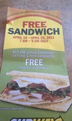 Free sandwich if you get in early.