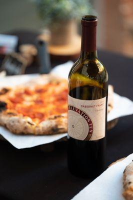 Pizza and bbq grilling are perfect with our Cab Franc.