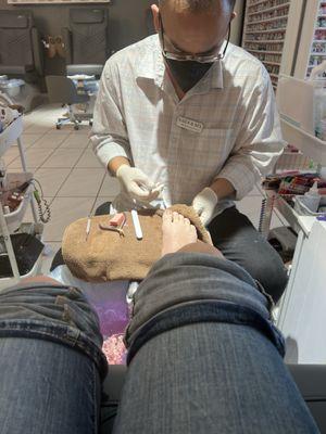 Pedicure (wonderful fella who did my pedicure)