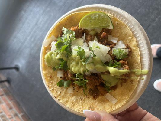 Another adobada taco with a side of lime