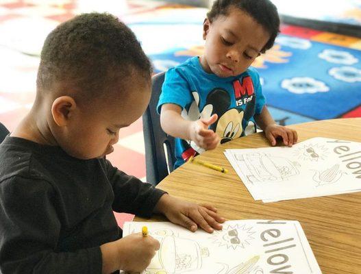 2 year olds- table learning time